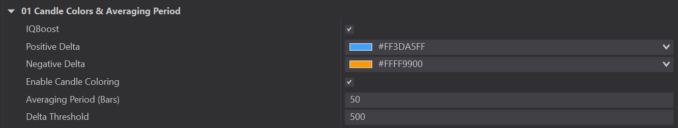 Candle colors settings