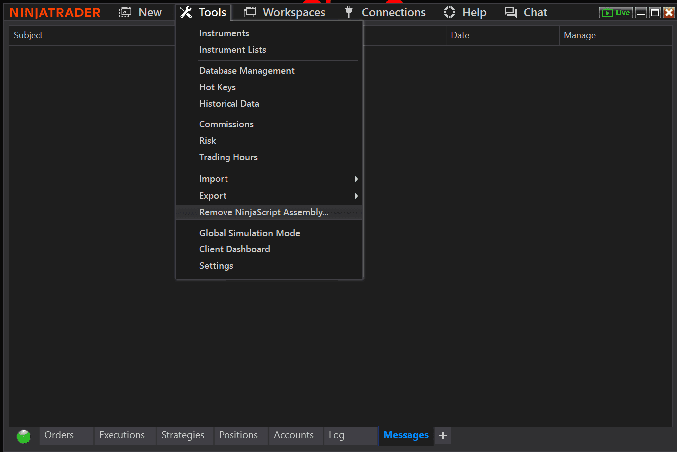 Remove NinjaScript assembly