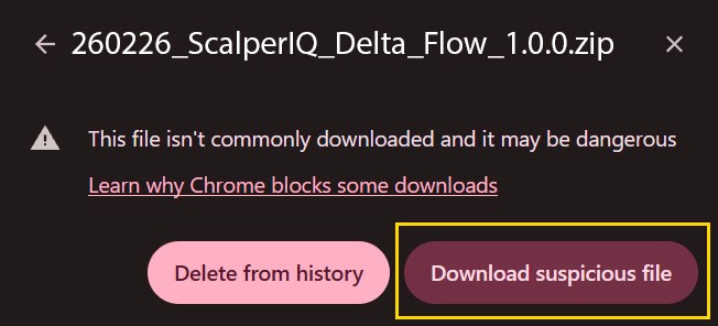 Chrome — Download suspicious file