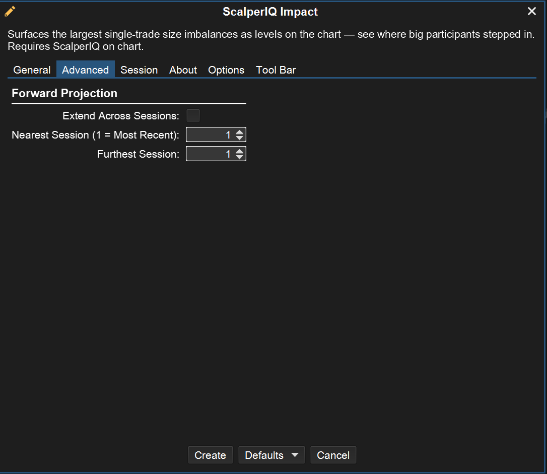 Impact advanced settings