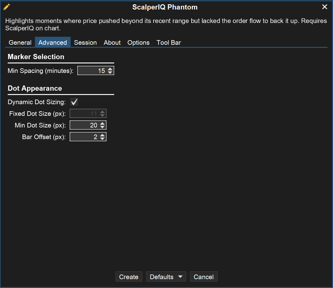 Phantom advanced settings
